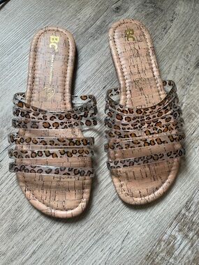 Leopard print Strap Slide Sandals